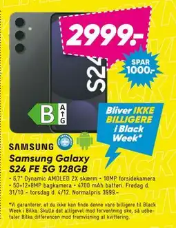 Bilka Samsung Galaxy S24 FE 5G 128GB, DKK 2999 tilbud
