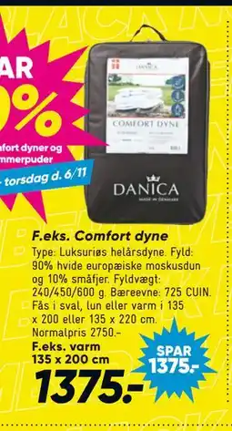 Bilka Comfort dyne, DKK 1375 tilbud