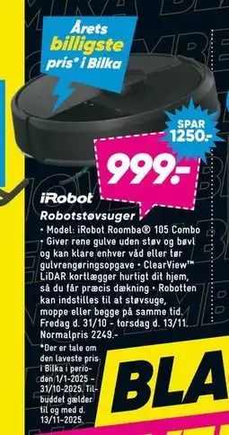 Bilka Robotstøvsuger, DKK 999 tilbud