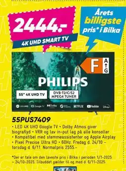Bilka PHILIPS 55PUS7409, DKK 2444 tilbud