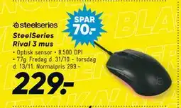 Bilka SteelSeries Rival 3 mus, DKK 229 tilbud