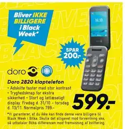 Bilka Doro 2820 klaptelefon, DKK 599 tilbud