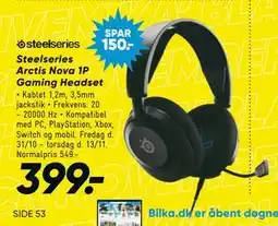 Bilka Steelseries Arctis Nova 1P Gaming Headset, DKK 399 tilbud