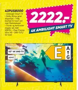 Bilka Philips 43PUS8000, DKK 2222 tilbud