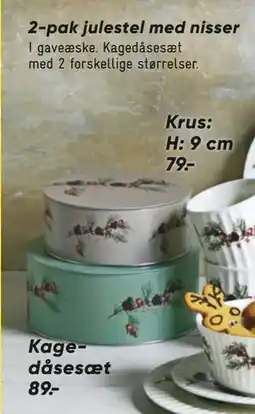 Bilka 2 pak julestel med nisser, DKK 89 tilbud