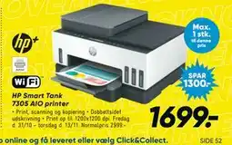 Bilka HP Smart Tank 7305 AIO printer, DKK 1699 tilbud