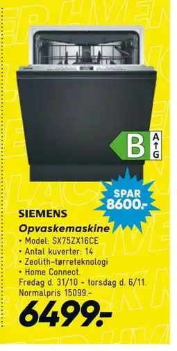 Bilka Opvaskemaskine, DKK 6499 tilbud