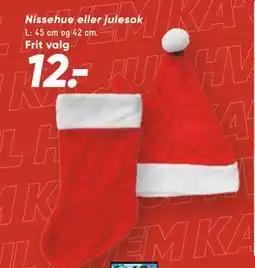 Bilka Nissehue eller julesok, DKK 12 tilbud