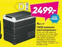 Bilka TW55 køleboks med kompressor, DKK 2499 tilbud