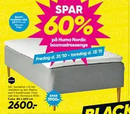 Bilka Spar 60% på Huma Nordic boxmadrassenge, DKK 2600 tilbud
