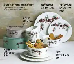 Bilka 2 pak julestel med nisser, DKK 99 tilbud