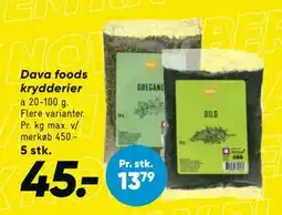 Bilka Dava foods krydderier, DKK 45 tilbud