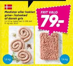 Bilka Medister eller hak ket grise-/kalvekød af dansk gris, DKK 79 tilbud
