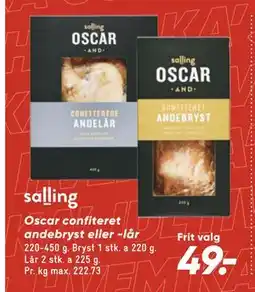 Bilka Oscar confiteret andebryst eller -lår, DKK 49 tilbud