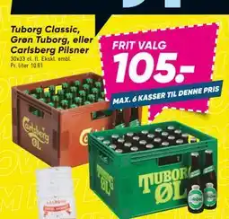Bilka Tuborg Classic, Grøn Tuborg, eller Carlsberg Pilsner, DKK 105 tilbud