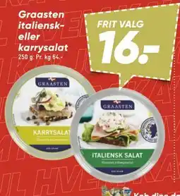 Bilka Graasten italiensk- eller karrysalat, DKK 16 tilbud
