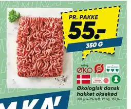 Bilka Økologisk dansk hakket oksekød, DKK 55 tilbud