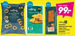 Bilka Fiskefilet, blæksprutteringe, røget laks, vannamei eller skalrejer, DKK 99 tilbud