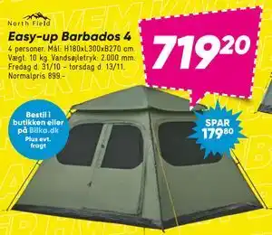 Bilka Easy-up Barbados 4, DKK 719.2 tilbud