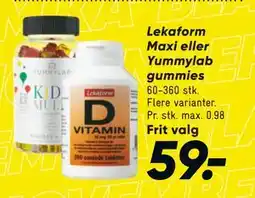 Bilka Lekaform Maxi eller Yummylab gummies, DKK 59 tilbud