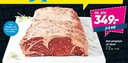 Bilka Hel striploin af okse, DKK 349 tilbud