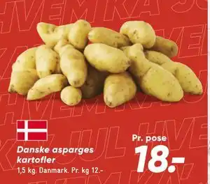 Bilka Danske asparges kartofler, DKK 18 tilbud