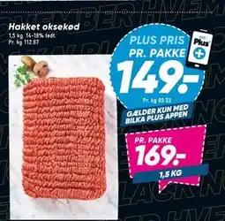 Bilka Hakket oksekød, DKK 169, App-pris tilbud