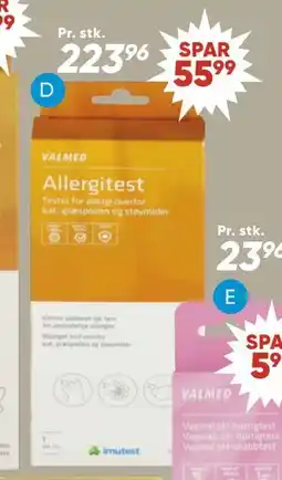 Bilka Valmed allergitest, DKK 223.96 tilbud