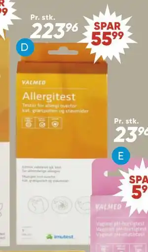 Bilka Valmed allergitest, DKK 223.96 tilbud
