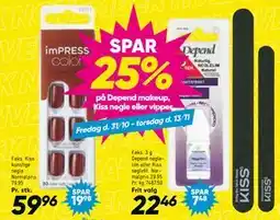 Bilka SPAR. 25%. på Depend makeup, Kiss negle eller vipper tilbud
