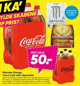 Bilka Monster Energy, Coca Cola eller Specialøl, DKK 50 tilbud