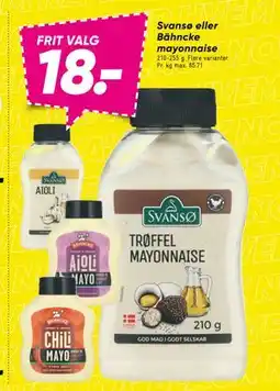 Bilka Svansø eller Bähncke mayonnaise, DKK 18 tilbud