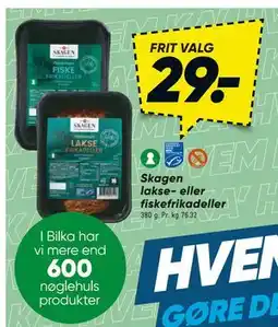 Bilka Skagen lakse- eller fiskefrikadeller, DKK 29 tilbud