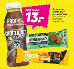 Bilka Proteinbar, wafer eller proteinshake, DKK 13 tilbud