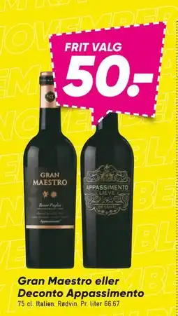 Bilka Gran Maestro eller Deconto Appassimento, DKK 50 tilbud
