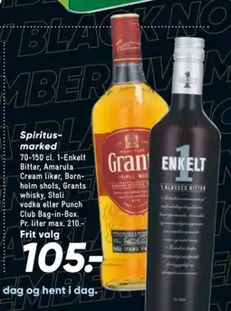 Bilka Spiritus marked, DKK 105 tilbud