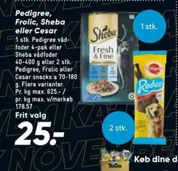Bilka Pedigree, Frolic, Sheba eller Cesar, DKK 25 tilbud