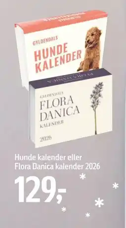 Føtex Hunde kalender eller Flora Danica kalender 2026, DKK 129 tilbud