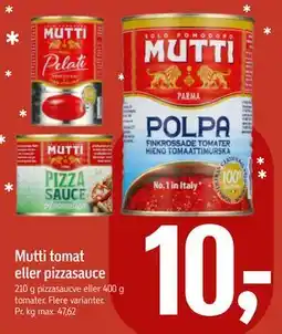 Føtex Mutti tomat eller pizzasauce, DKK 10 tilbud