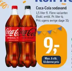Føtex Coca-Cola sodavand, DKK 9 tilbud