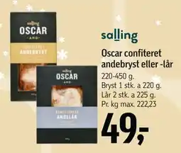 Føtex Oscar confiteret andebryst eller -lår, DKK 49 tilbud