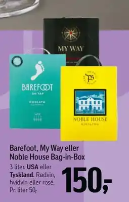 Føtex Barefoot, My Way eller Noble House Bag-in-Box, DKK 150 tilbud