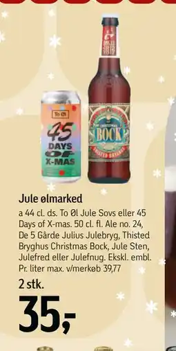 Føtex Jule ølmarked, DKK 35 tilbud