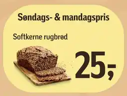 Føtex Softkerne rugbrød, DKK 25 tilbud