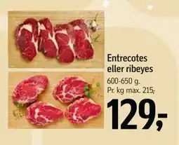Føtex Entrecotes eller ribeyes, DKK 129 tilbud