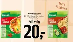 Føtex Knorr lasagne, DKK 20 tilbud