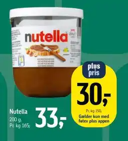 Føtex Nutella, DKK 33, App-pris tilbud