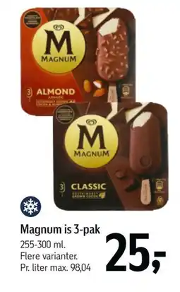 Føtex Magnum is 3-pak, DKK 25 tilbud