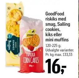 Føtex GoodFood riskiks med smag, Salling cookies, kiks eller mini muffins, DKK 16 tilbud