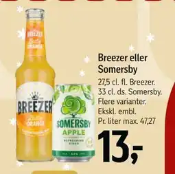 Føtex Breezer eller Somersby, DKK 13 tilbud
